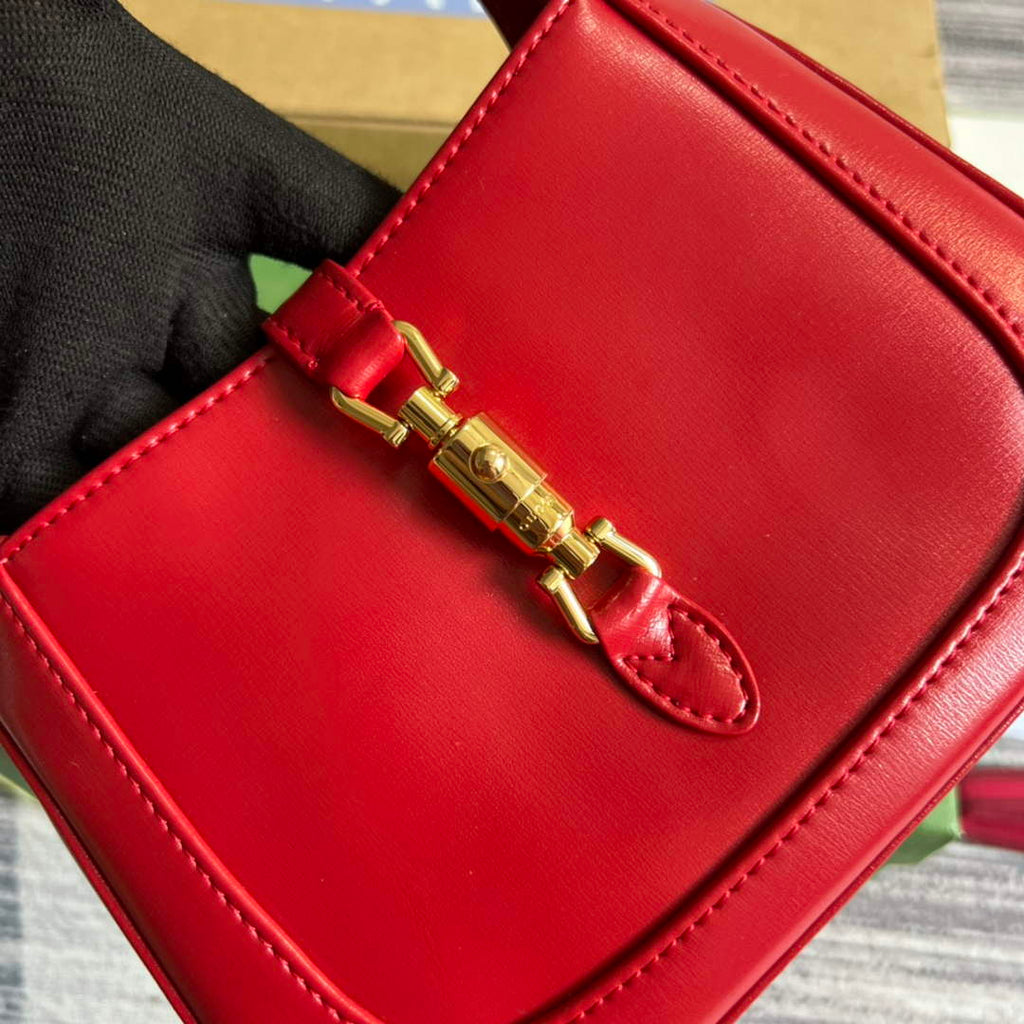 Gucci 637091 Jackie 1961 mini shoulder bag Red leather
