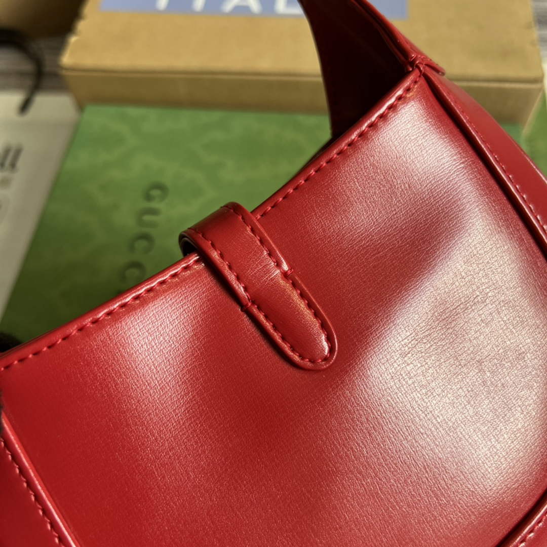 Gucci 637091 Jackie 1961 mini shoulder bag Red leather