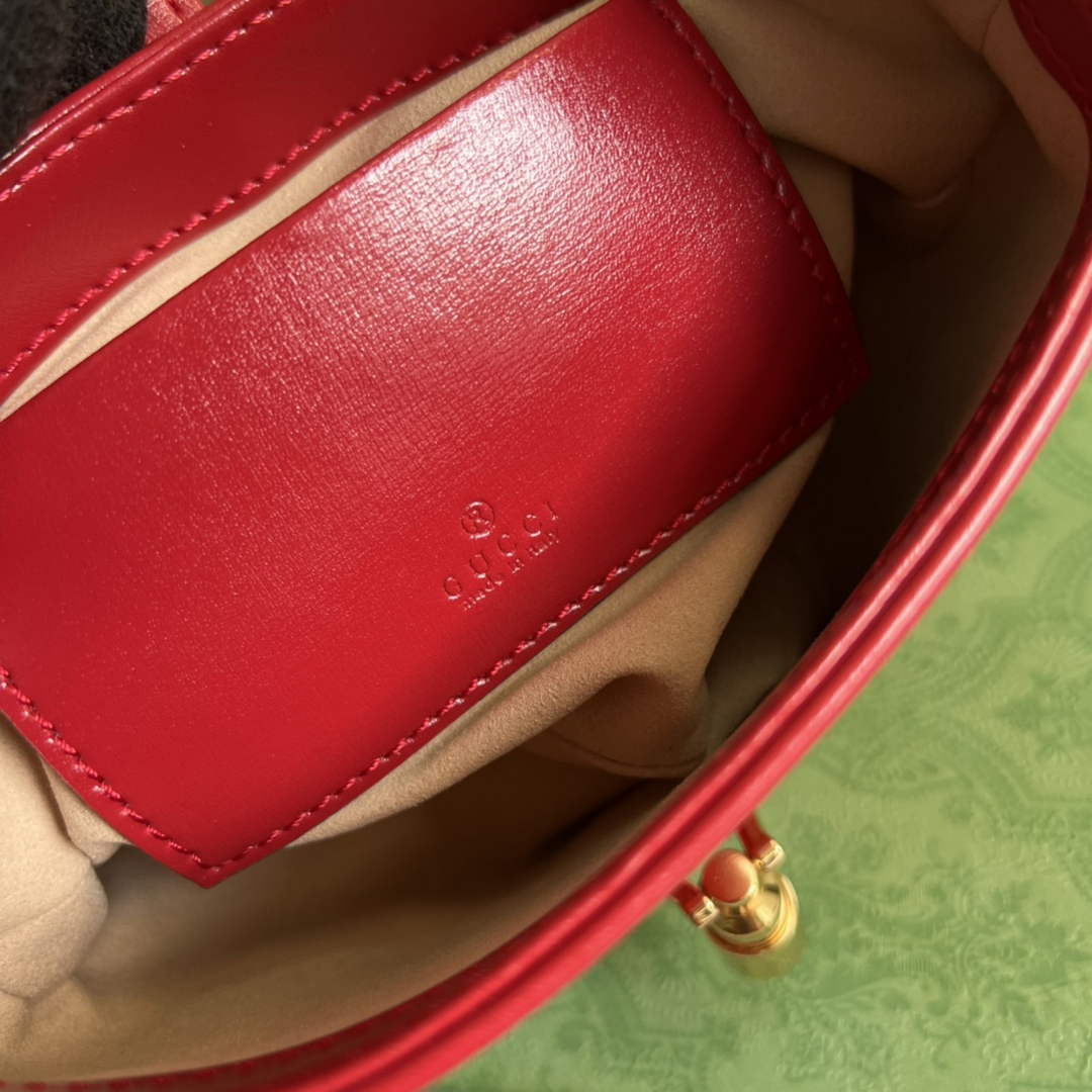 Gucci 637091 Jackie 1961 mini shoulder bag Red leather