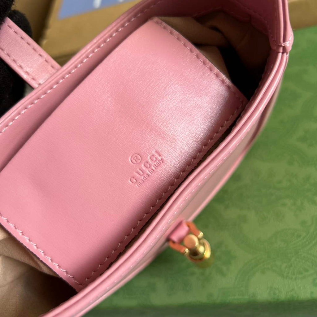 Gucci 637091 Jackie 1961 mini shoulder bag Pink leather