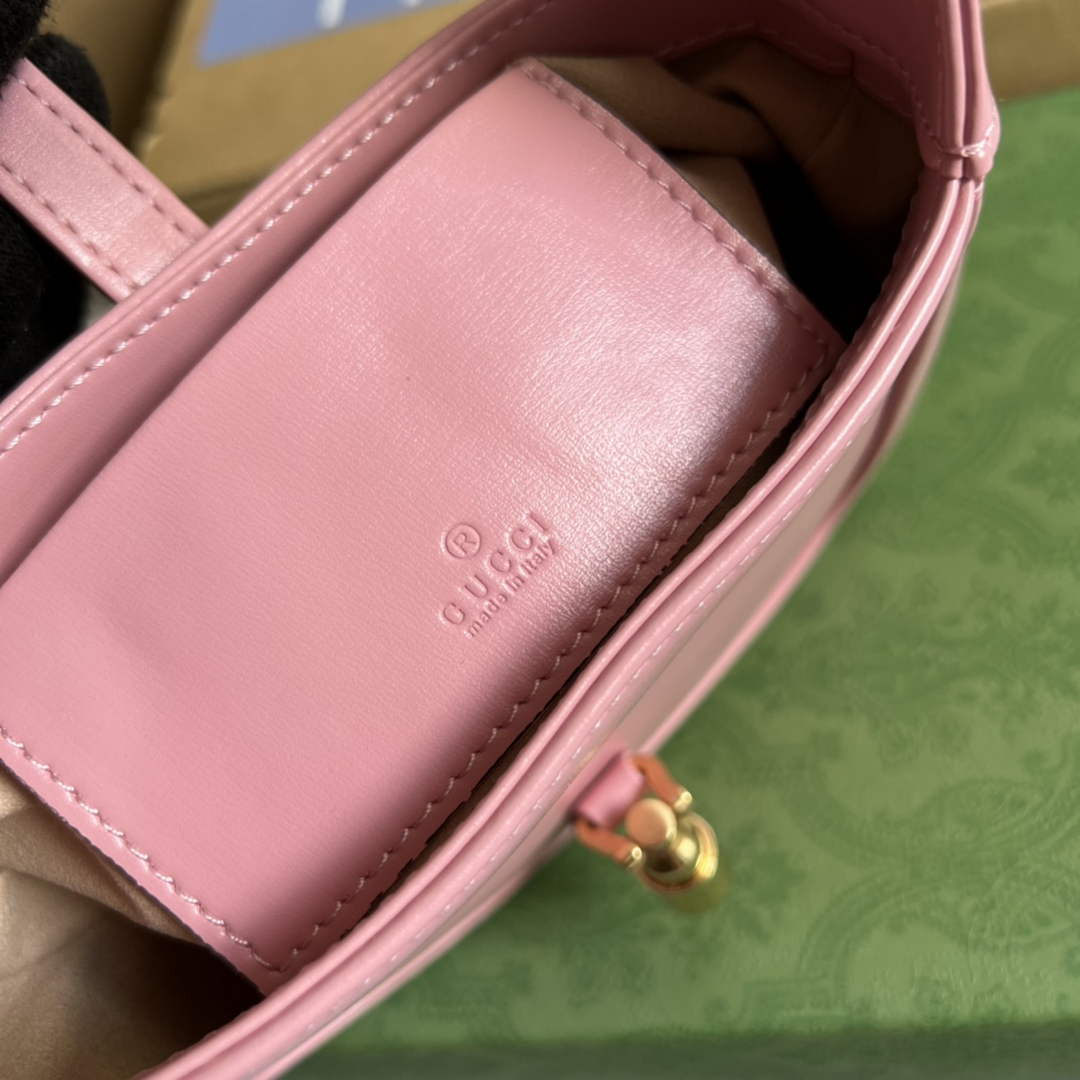 Gucci 637091 Jackie 1961 mini shoulder bag Pink leather