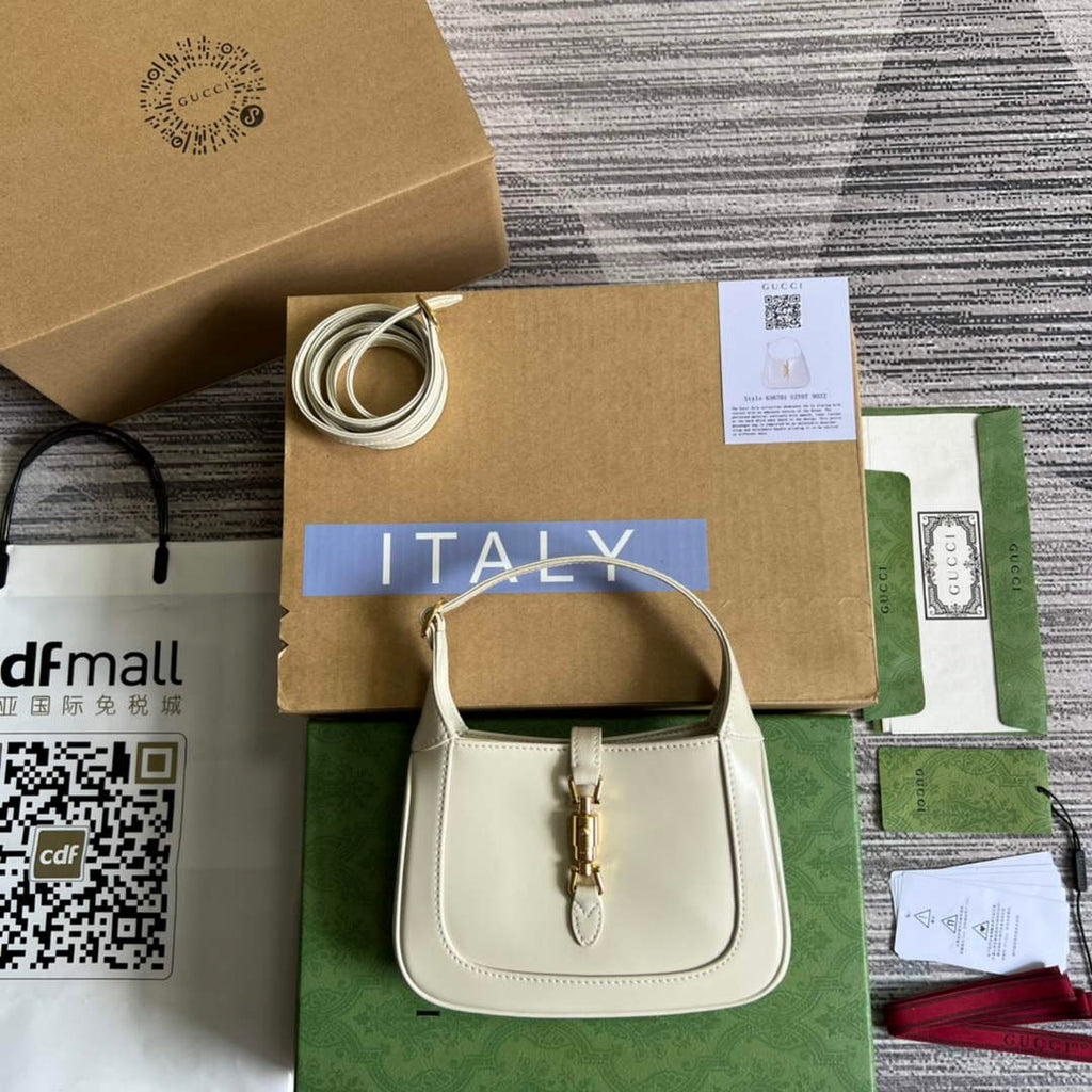 Gucci 637091 Jackie 1961 mini shoulder bag White leather