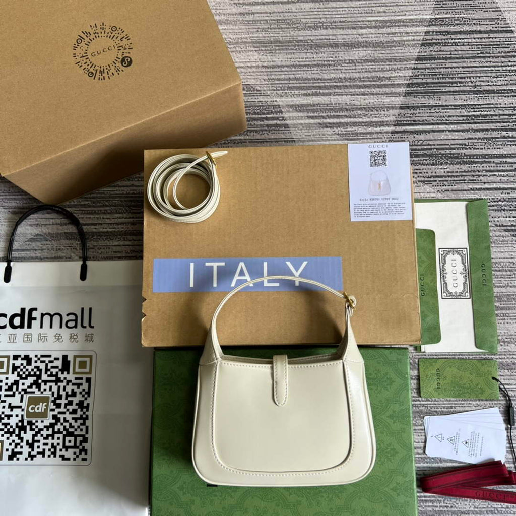Gucci 637091 Jackie 1961 mini shoulder bag White leather