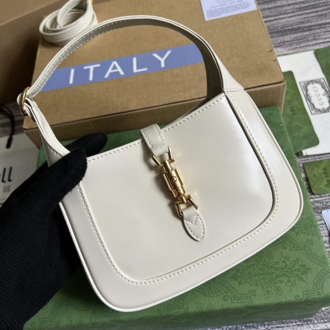 Gucci 637091 Jackie 1961 mini shoulder bag White leather