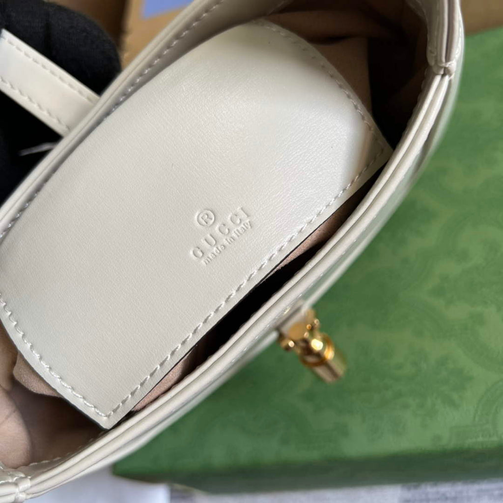 Gucci 637091 Jackie 1961 mini shoulder bag White leather