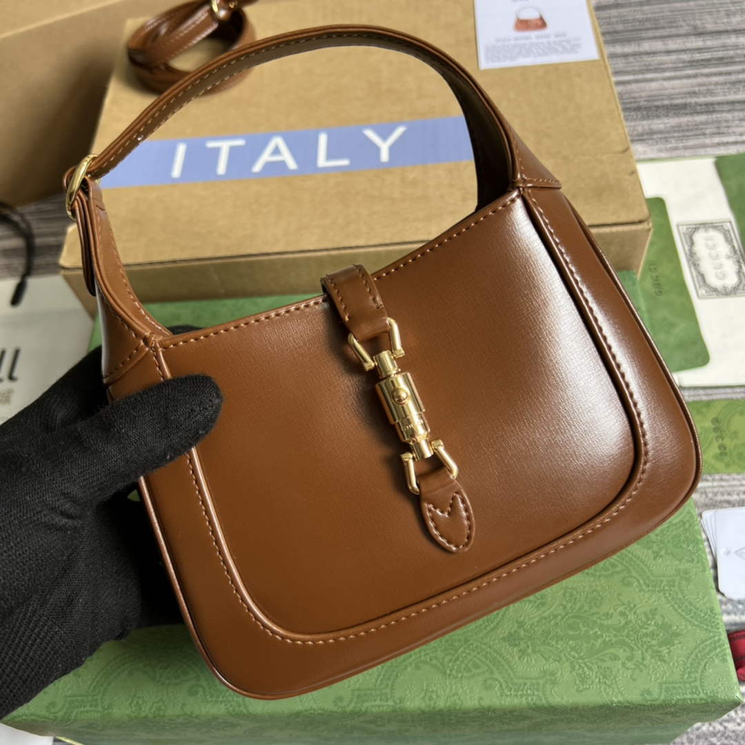 Gucci 637091 Jackie 1961 mini shoulder bag Brown leather