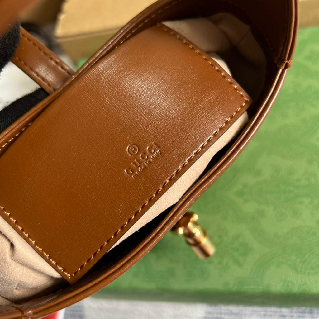 Gucci 637091 Jackie 1961 mini shoulder bag Brown leather