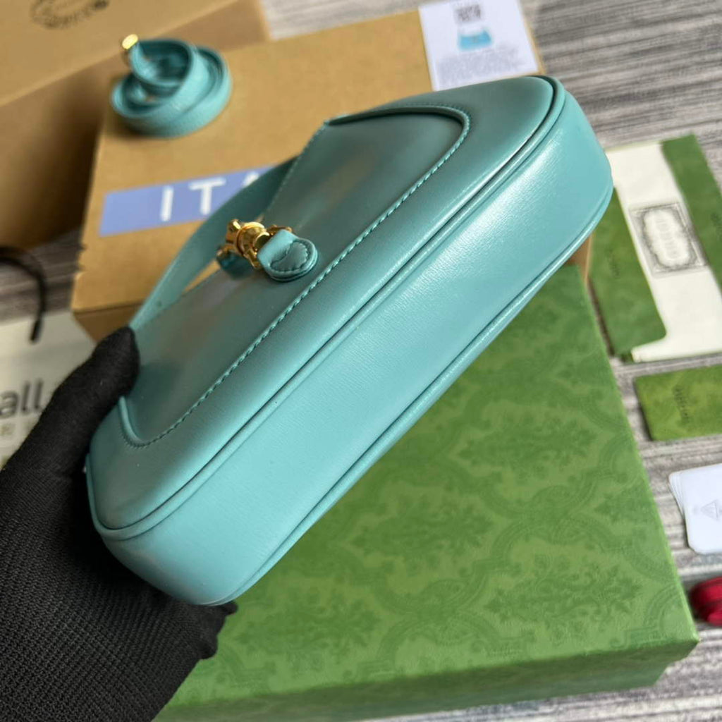 Gucci 637091 Jackie 1961 mini shoulder bag Blue leather