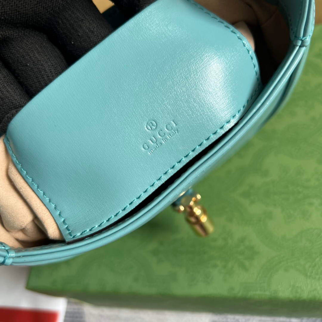 Gucci 637091 Jackie 1961 mini shoulder bag Blue leather