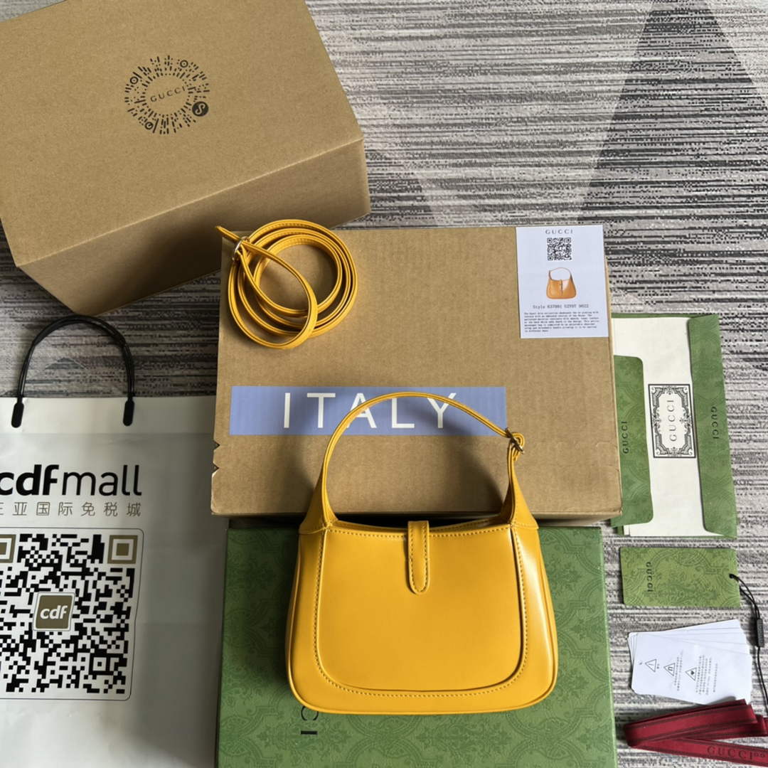 Gucci 637091 Jackie 1961 mini shoulder bag Yellow leather