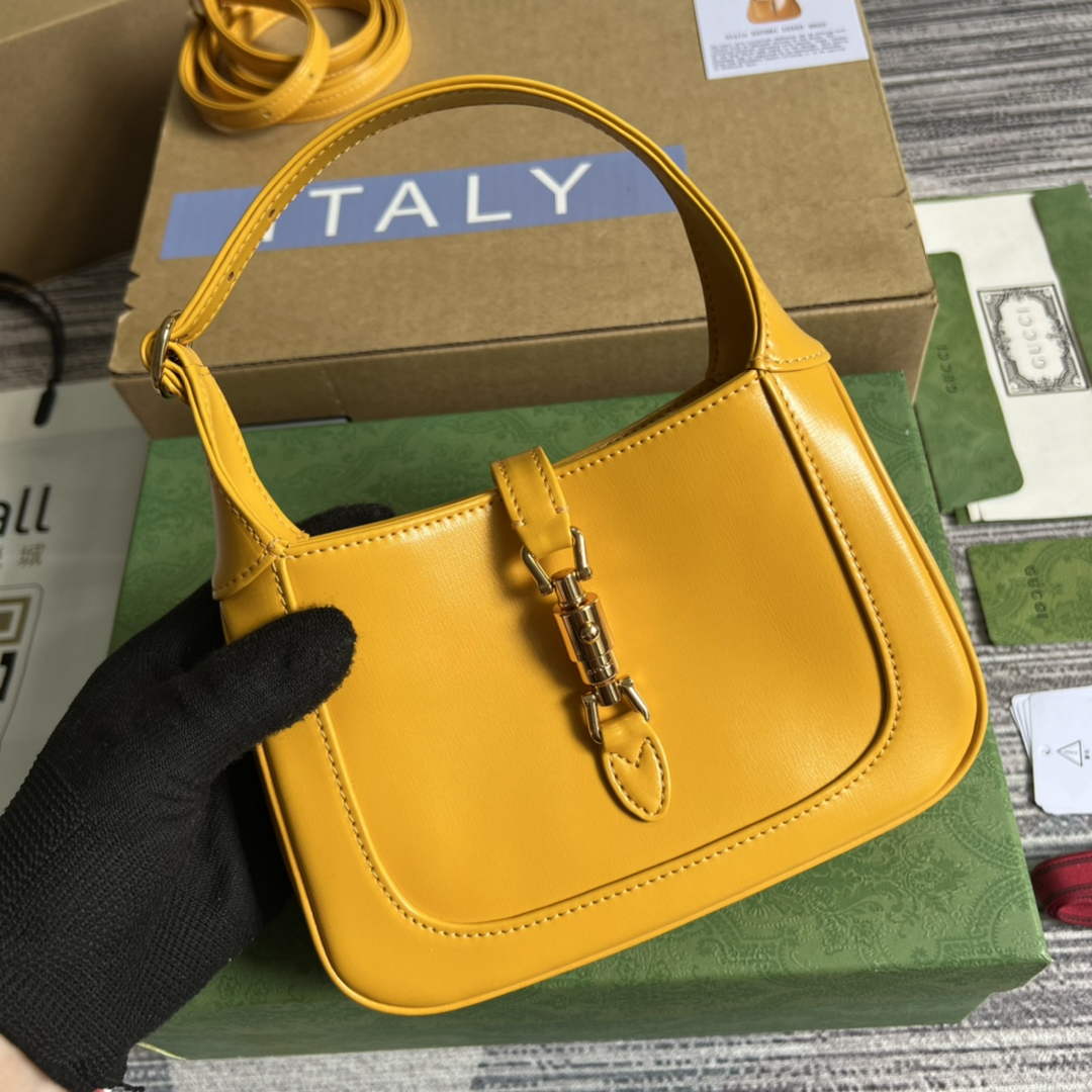 Gucci 637091 Jackie 1961 mini shoulder bag Yellow leather