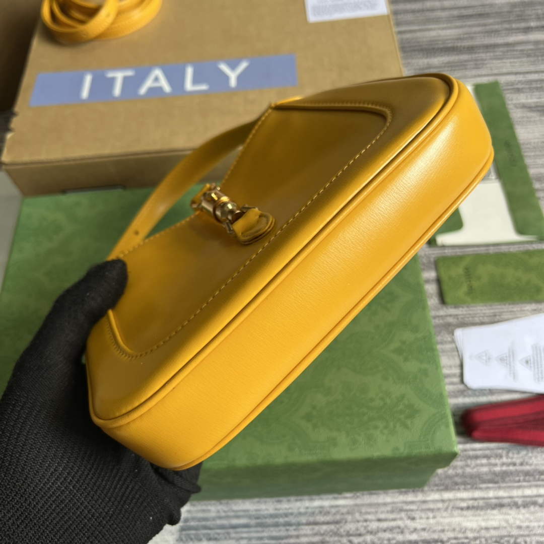Gucci 637091 Jackie 1961 mini shoulder bag Yellow leather