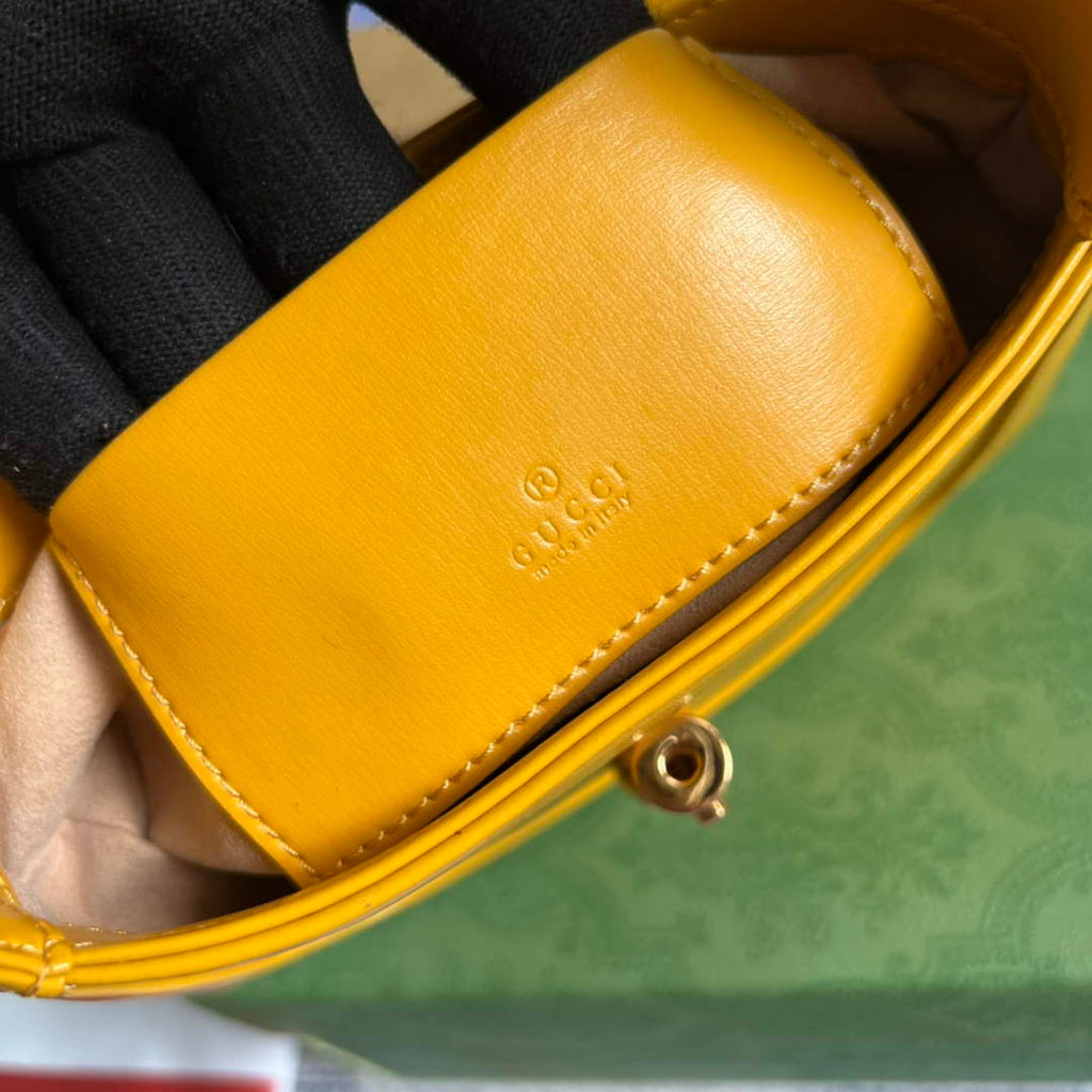 Gucci 637091 Jackie 1961 mini shoulder bag Yellow leather