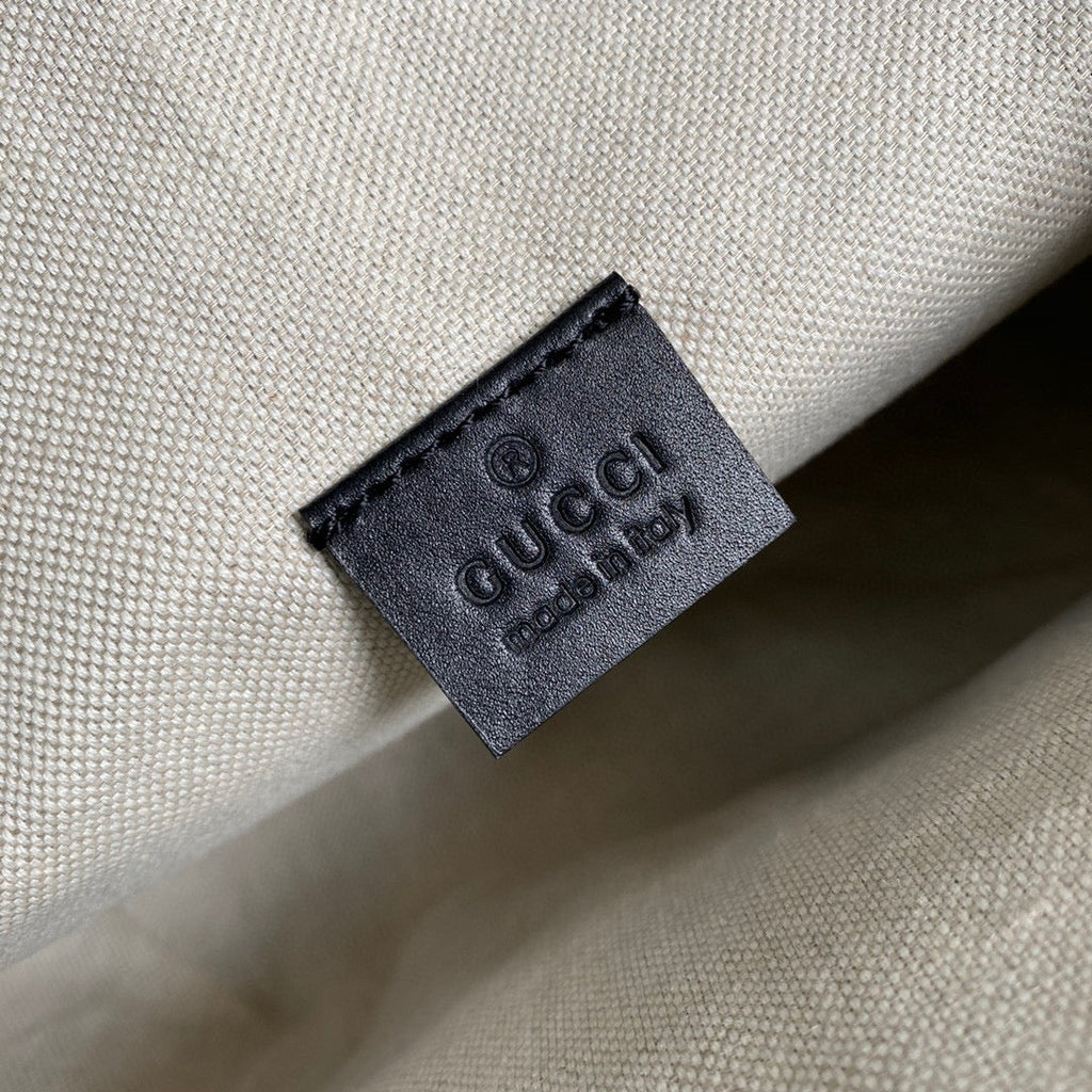 Gucci ‎645093 GG embossed belt bag Black GG embossed leather