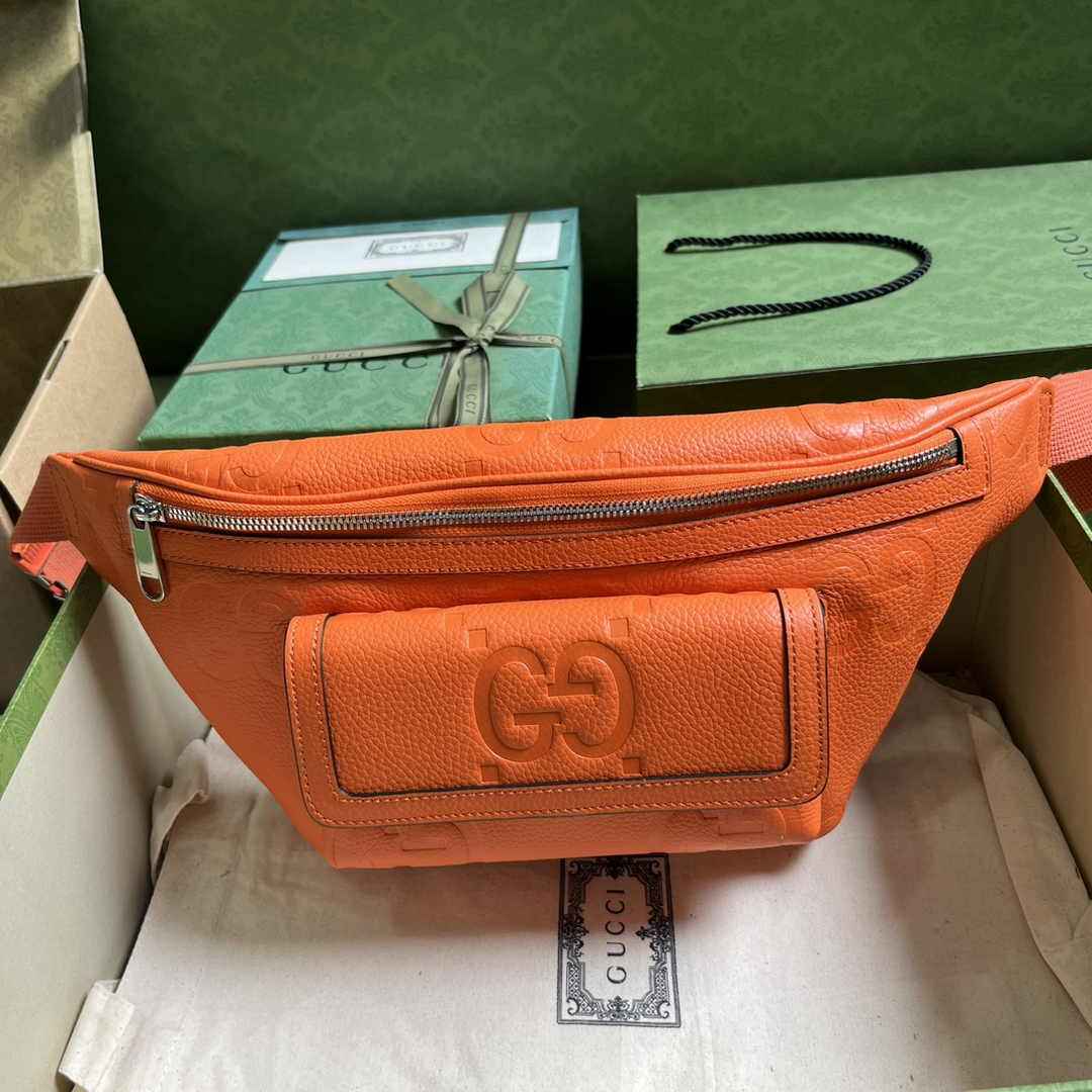 Gucci ‎Jumbo GG belt bag 645093 in Orange leather