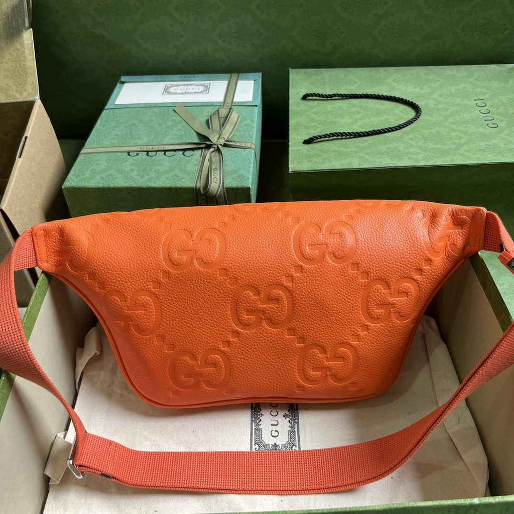 Gucci ‎Jumbo GG belt bag 645093 in Orange leather