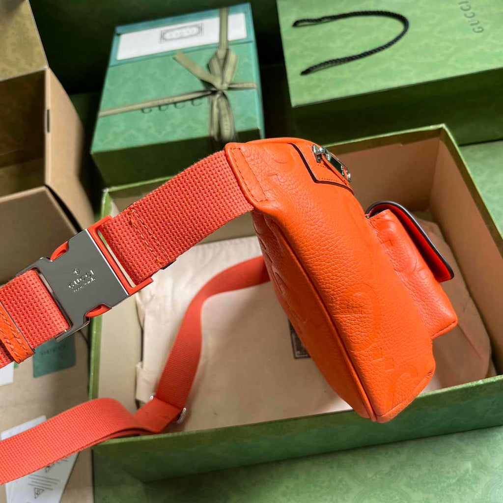 Gucci ‎Jumbo GG belt bag 645093 in Orange leather