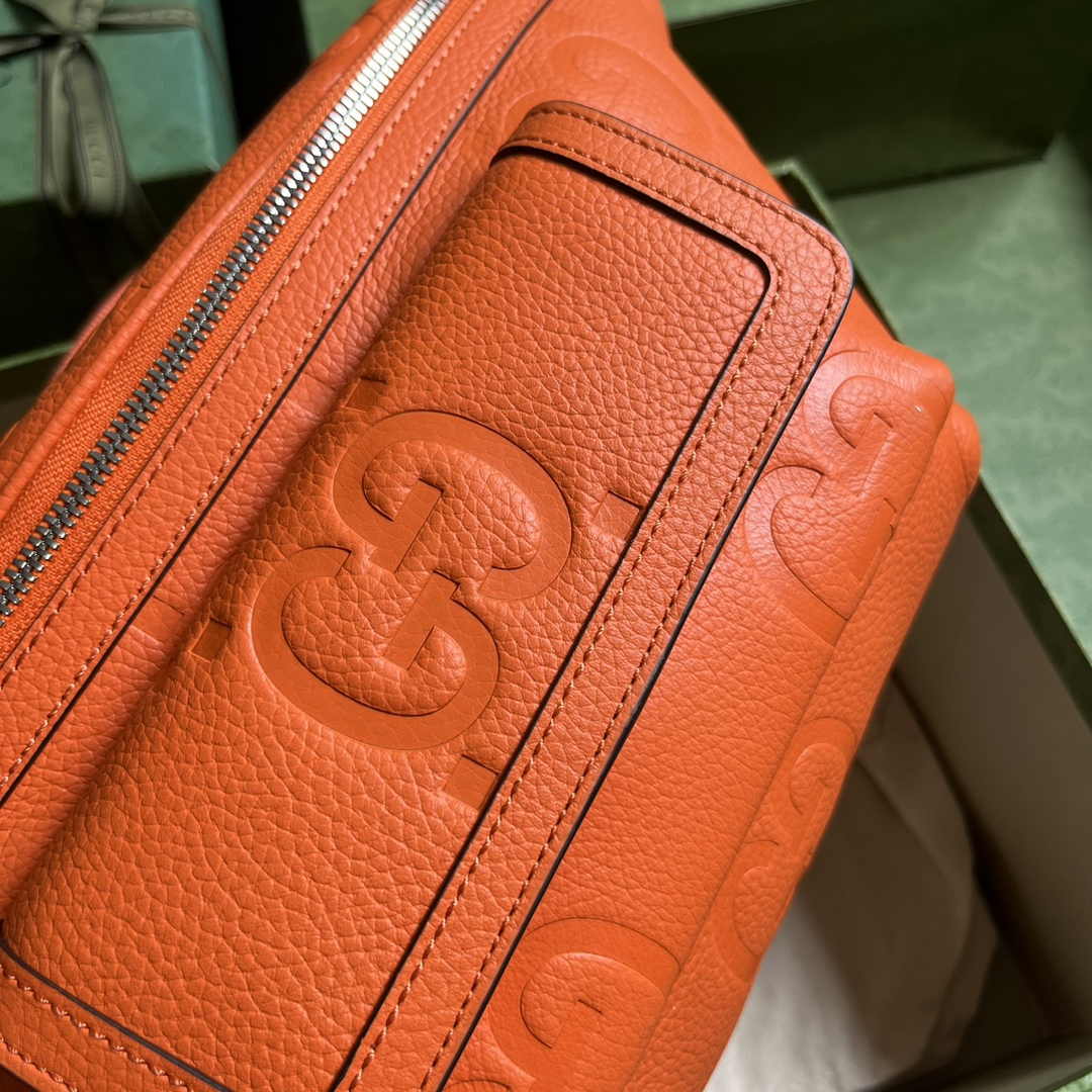 Gucci ‎Jumbo GG belt bag 645093 in Orange leather