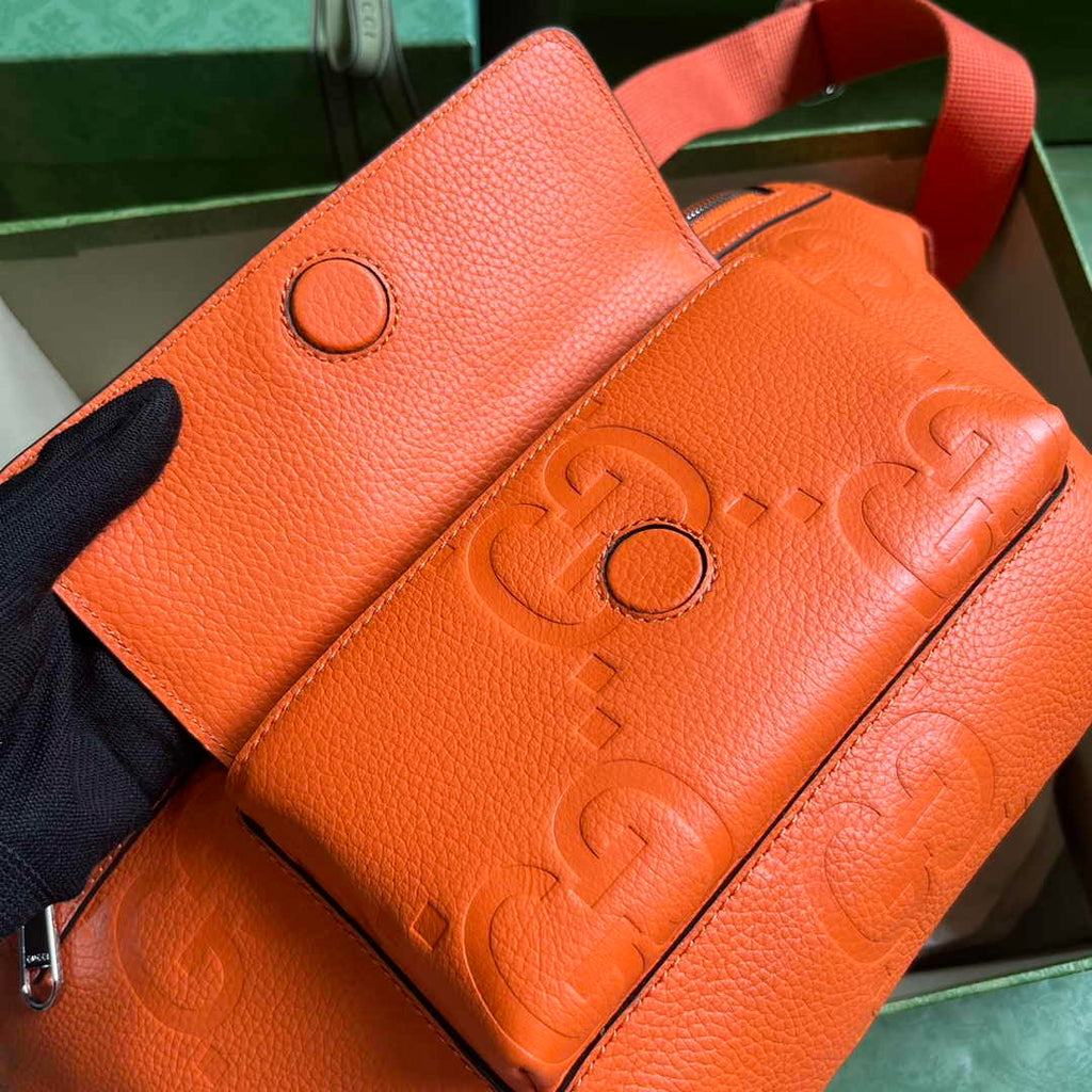 Gucci ‎Jumbo GG belt bag 645093 in Orange leather