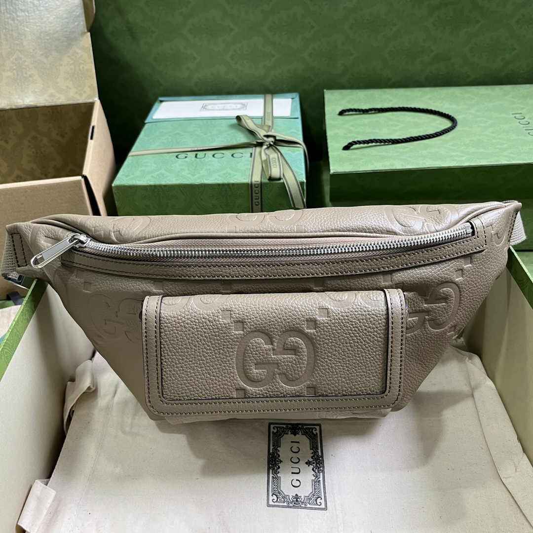 Gucci ‎Jumbo GG belt bag 645093 in beige leather