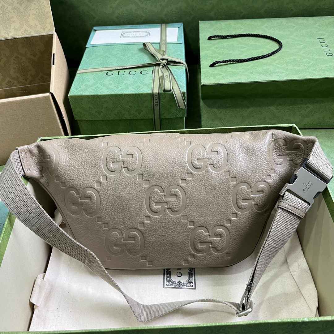 Gucci ‎Jumbo GG belt bag 645093 in beige leather