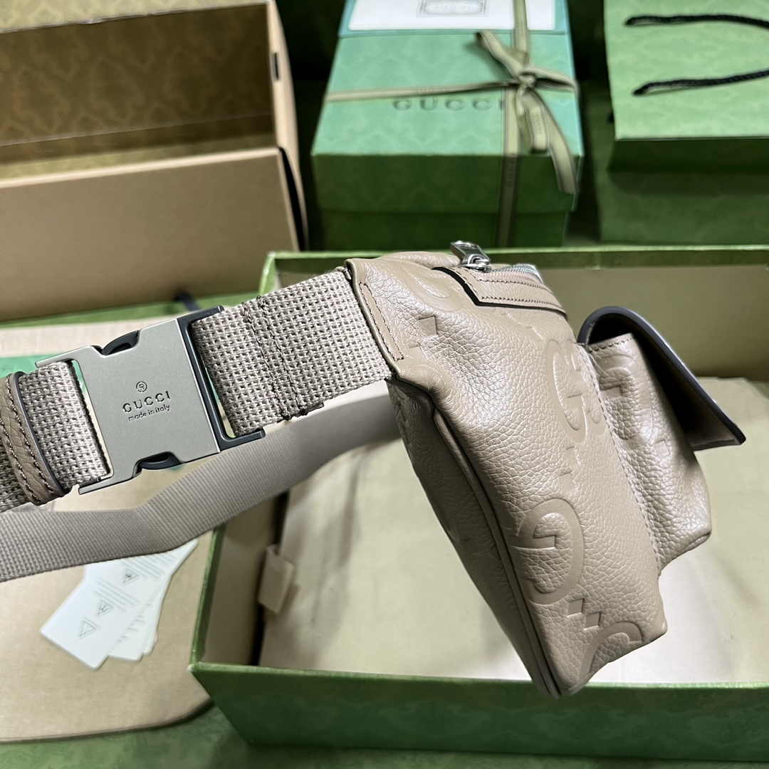 Gucci ‎Jumbo GG belt bag 645093 in beige leather