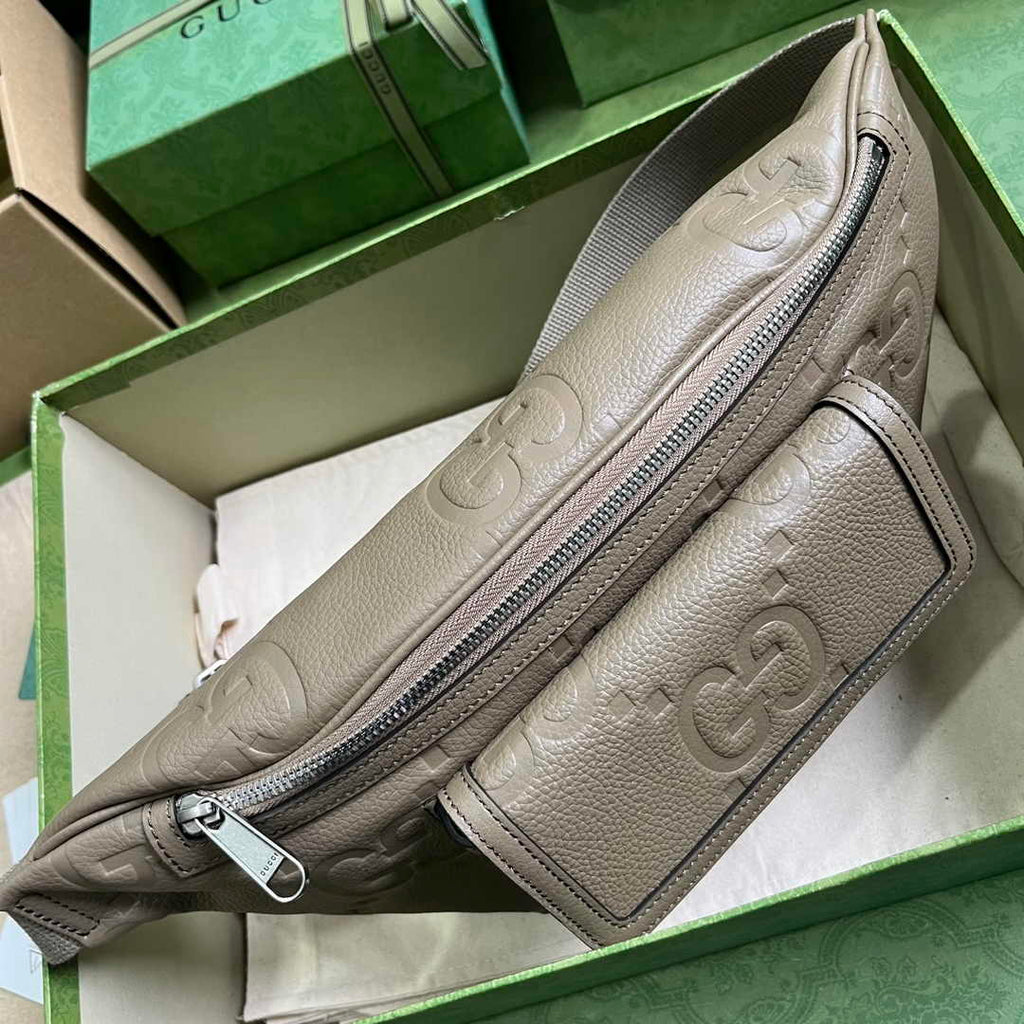 Gucci ‎Jumbo GG belt bag 645093 in beige leather