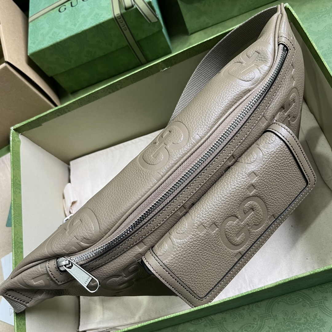 Gucci ‎Jumbo GG belt bag 645093 in beige leather