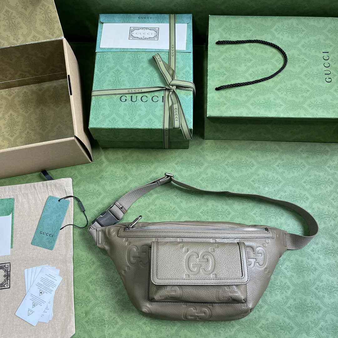 Gucci ‎Jumbo GG belt bag 645093 in beige leather