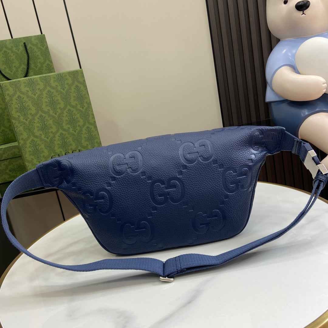 Gucci ‎Jumbo GG belt bag 645093 in Blue leather