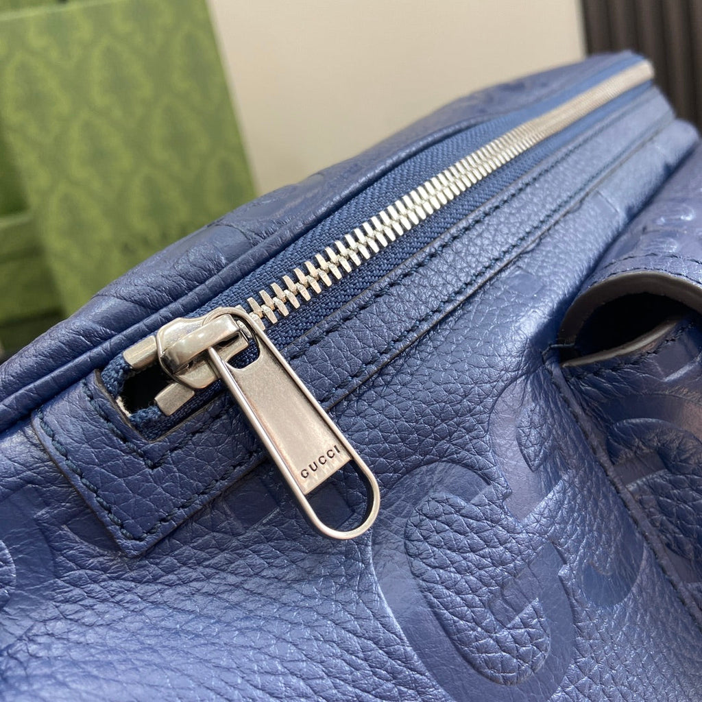 Gucci ‎Jumbo GG belt bag 645093 in Blue leather