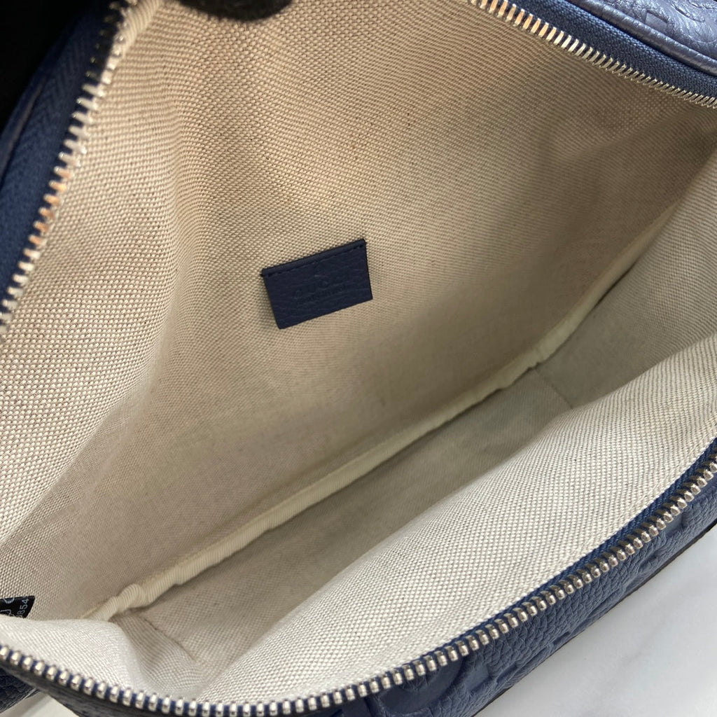 Gucci ‎Jumbo GG belt bag 645093 in Blue leather