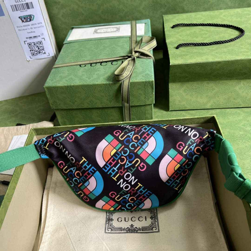 Gucci 650299 The North Face x Gucci belt bag Green leather