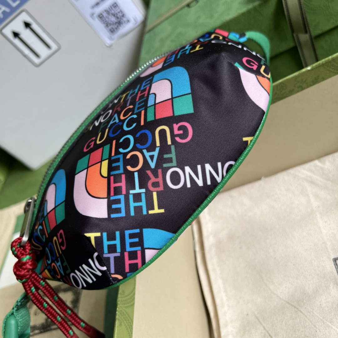 Gucci 650299 The North Face x Gucci belt bag Green leather