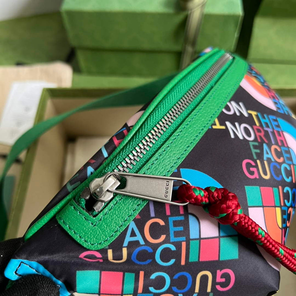 Gucci 650299 The North Face x Gucci belt bag Green leather