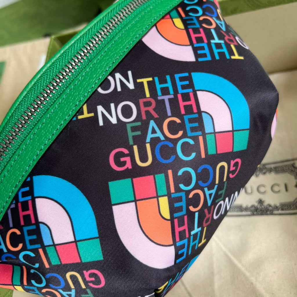 Gucci 650299 The North Face x Gucci belt bag Green leather