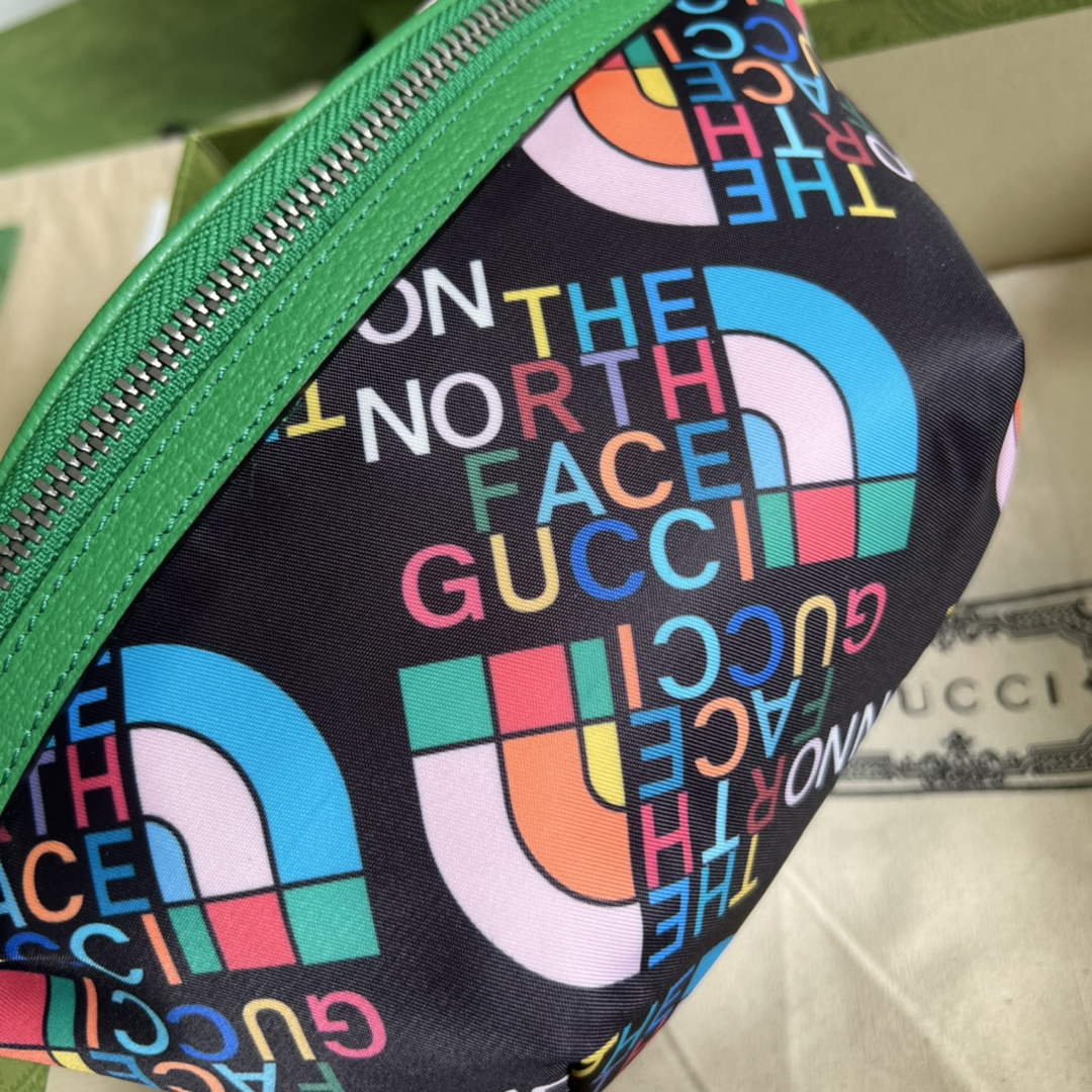 Gucci 650299 The North Face x Gucci belt bag Green leather