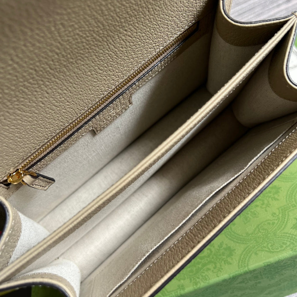Gucci ‎‎‎‎651055 Ophidia small GG top handle bag beige leather