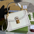 Gucci 651055 Ophidia small GG top handle bag ‎‎‎Crocodile white