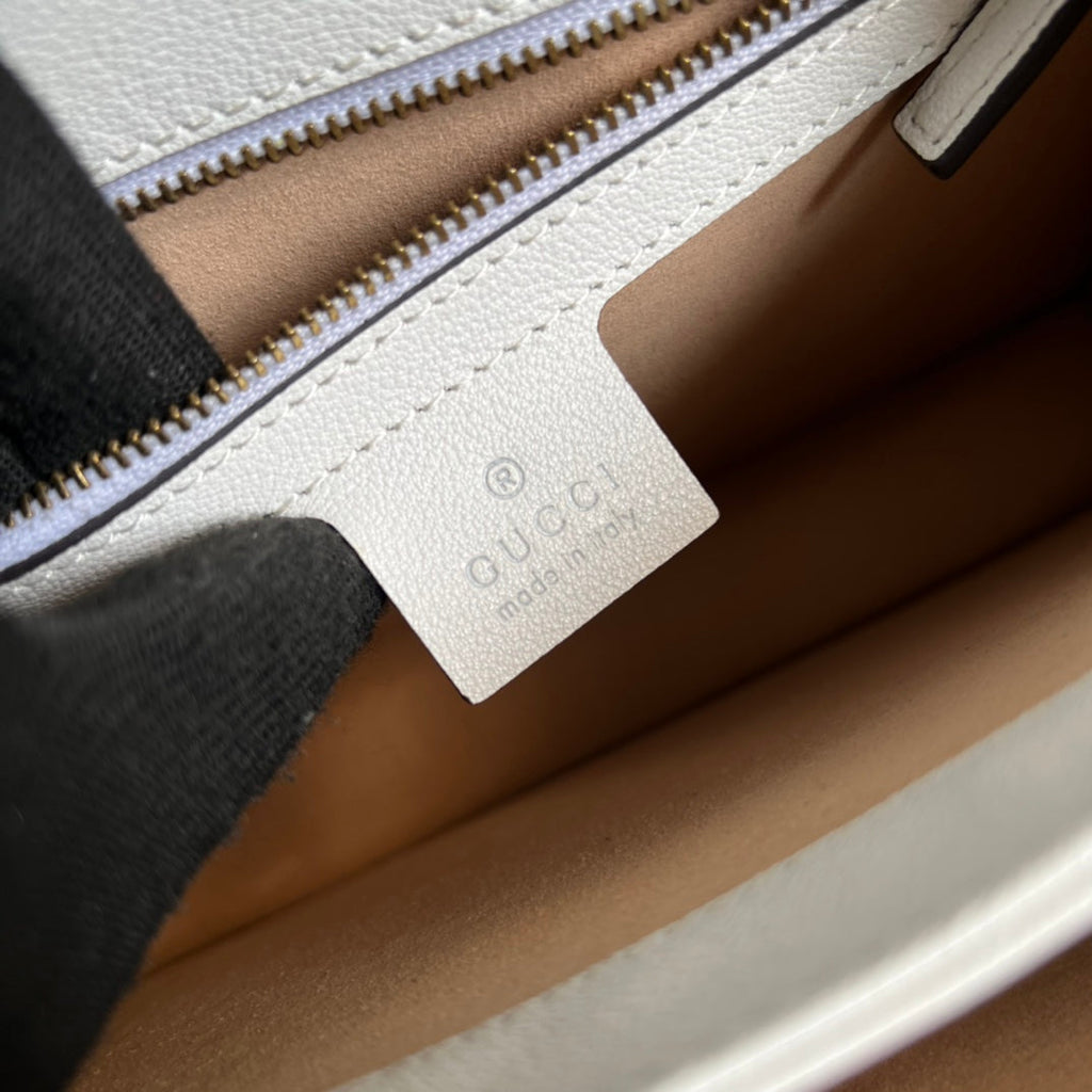 Gucci 651055 Ophidia small GG top handle bag ‎‎‎Crocodile white