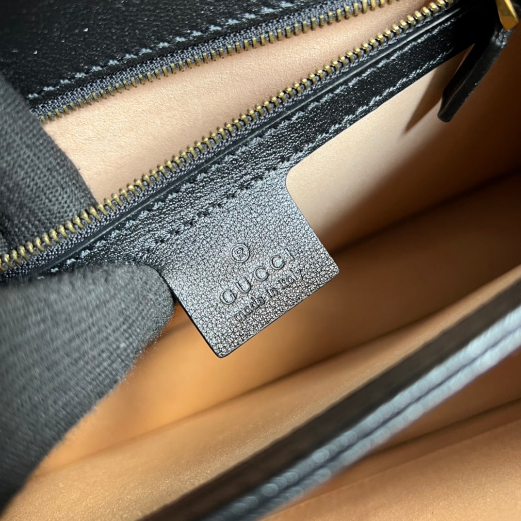 Gucci 651055 Ophidia small GG top handle bag ‎‎‎Crocodile black