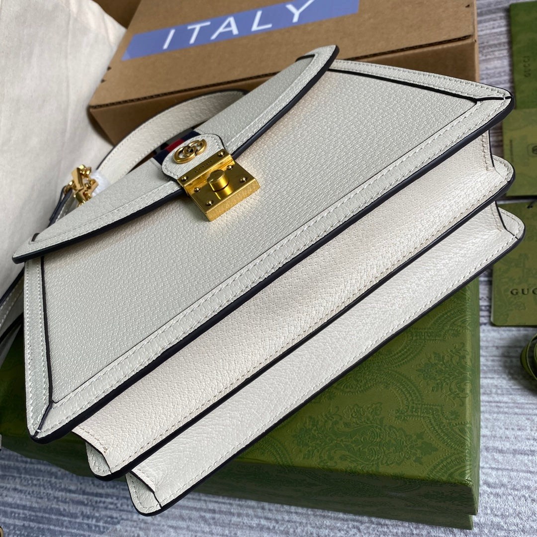 Gucci 651055 Ophidia small GG top handle bag ‎‎‎leather white