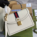 Gucci 651055 Ophidia small GG top handle bag ‎‎‎leather white