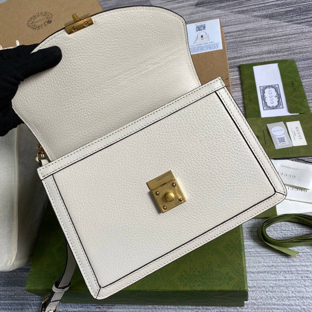 Gucci 651055 Ophidia small GG top handle bag ‎‎‎leather white