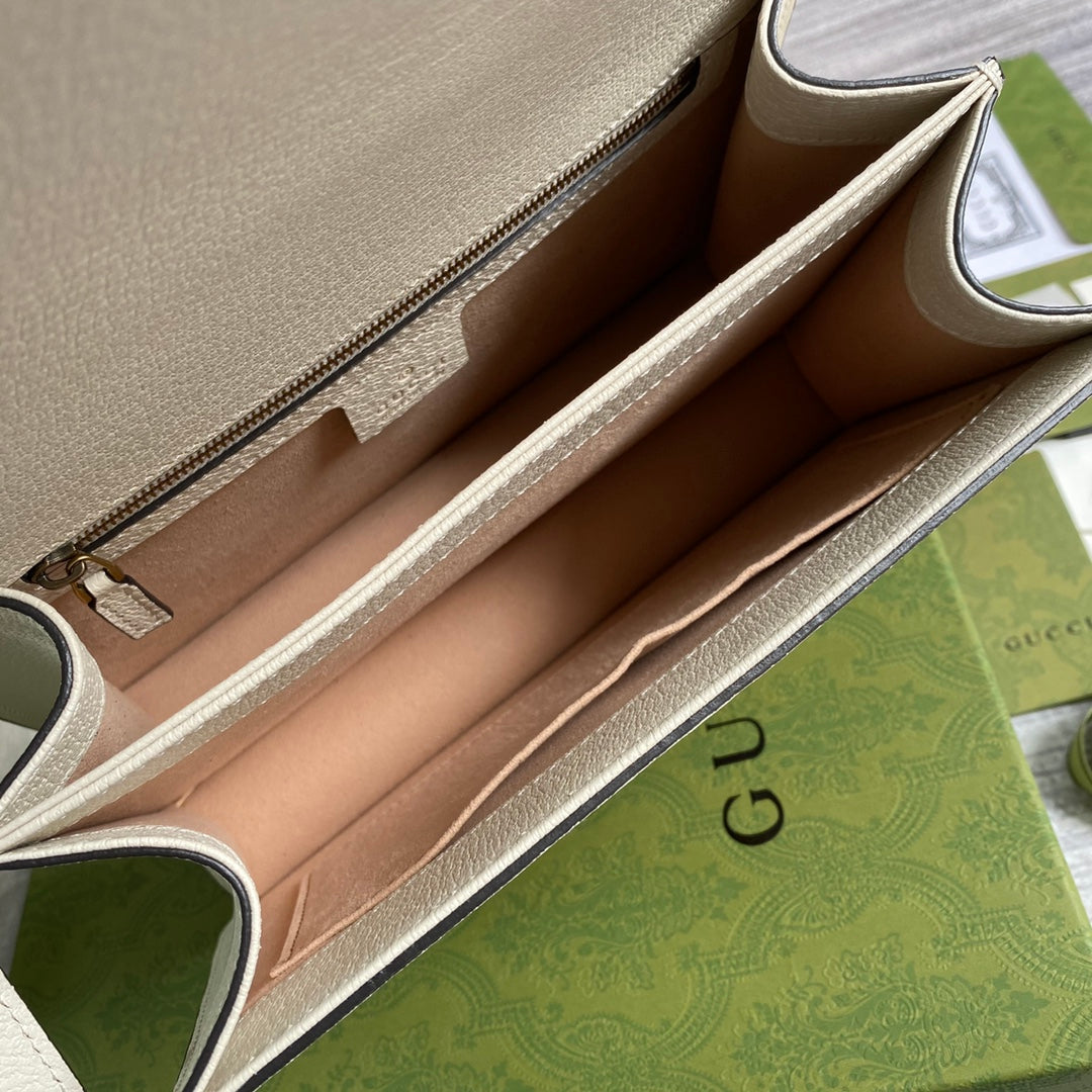Gucci 651055 Ophidia small GG top handle bag ‎‎‎leather white