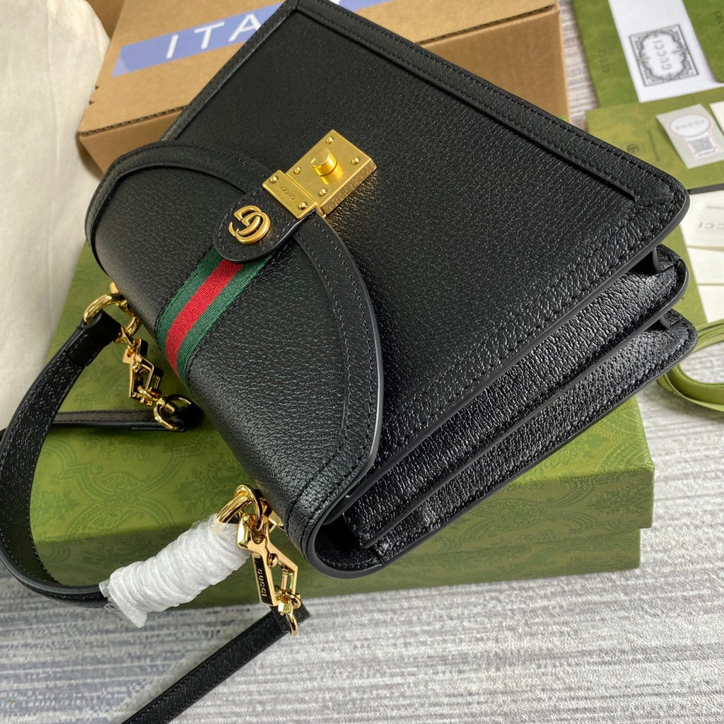 Gucci 651055 Ophidia small GG top handle bag ‎‎‎leather black