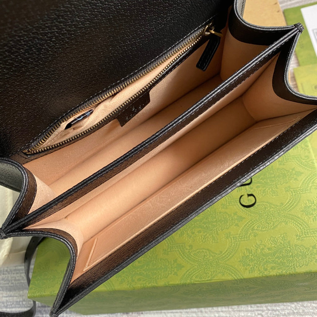 Gucci 651055 Ophidia small GG top handle bag ‎‎‎leather black