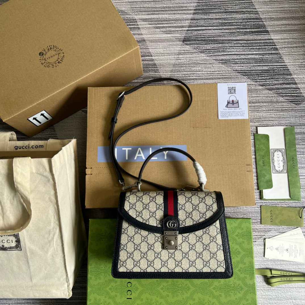 Gucci ‎‎‎‎651055 Ophidia small GG top handle bag blue