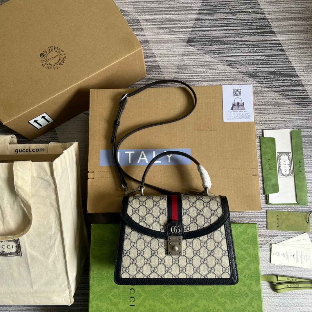 Gucci ‎‎‎‎651055 Ophidia small GG top handle bag blue