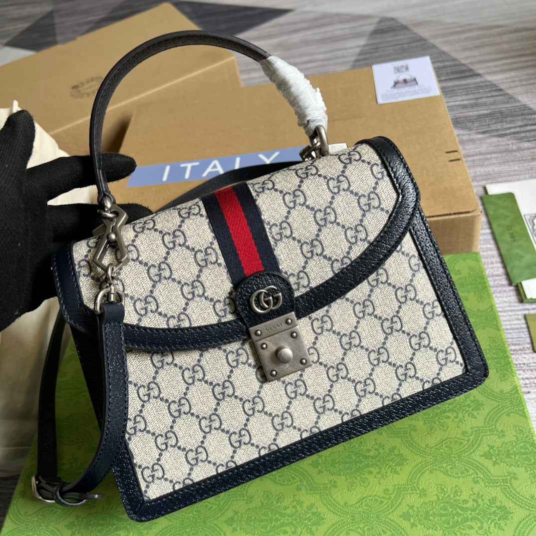 Gucci ‎‎‎‎651055 Ophidia small GG top handle bag blue